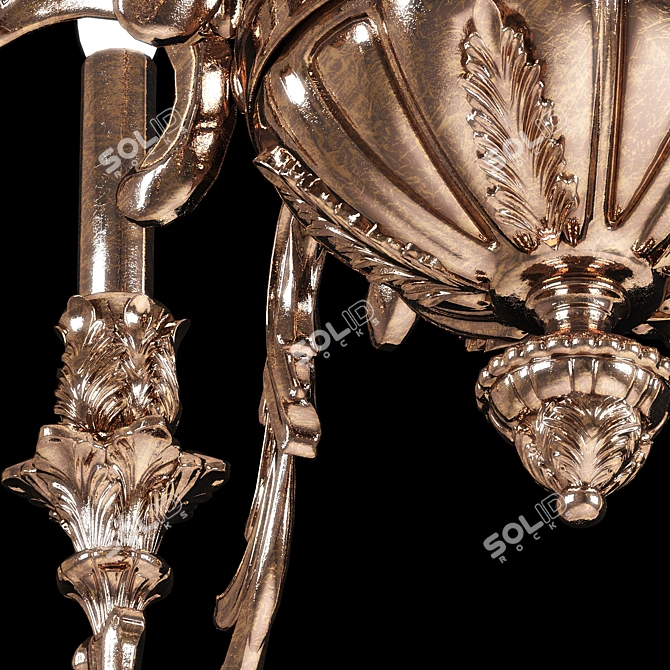 Elegant Brass Chandelier 3D model image 6