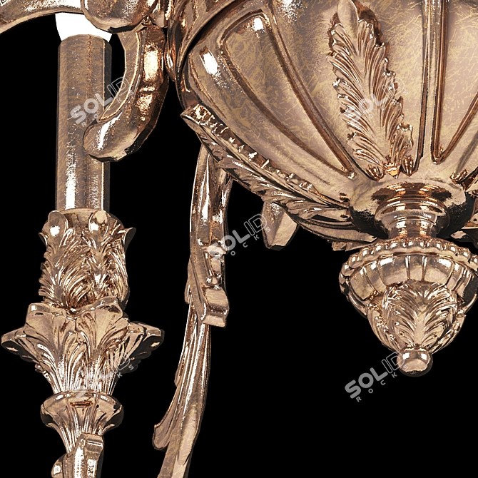 Elegant Brass Chandelier 3D model image 10