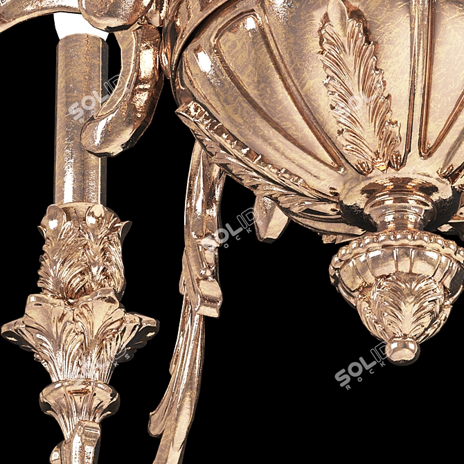 Elegant Brass Chandelier 3D model image 2