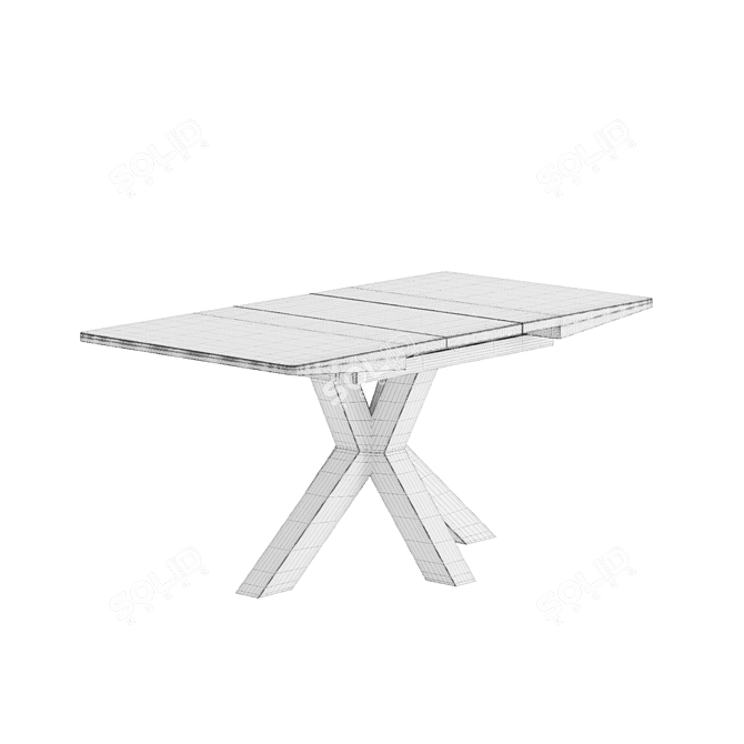 Folding Lincoln Table: Sleek Glass and Metal 3D model image 3