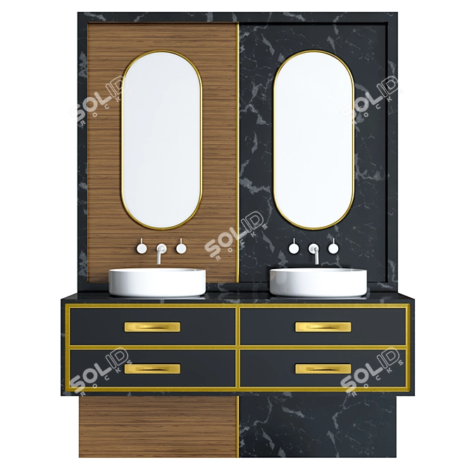 Modern Bathroom Furniture Set 3D model image 2