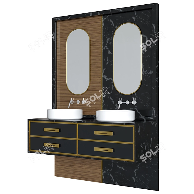 Modern Bathroom Furniture Set 3D model image 4