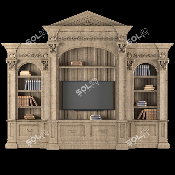 Habersham TV Cabinet: Sleek Storage Solution 3D model image 1