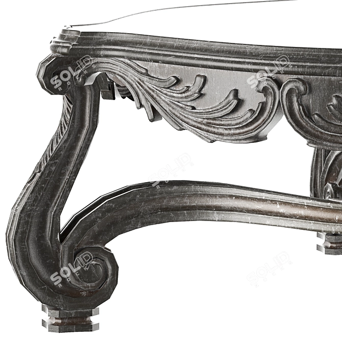 Elegant Rococo Coffee Table 3D model image 2