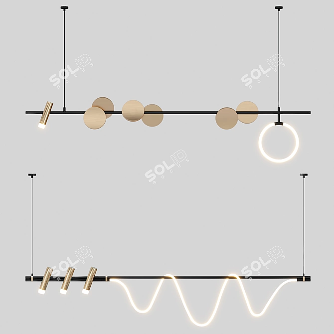 Modern LED Chandelier 3D model image 1