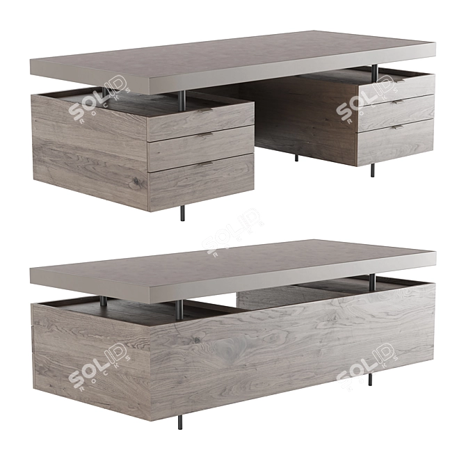 Modern Chic Baxter Desk 3D model image 3