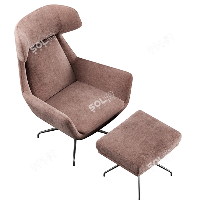 Stylish Furman Armchair: Customizable Color 3D model image 5