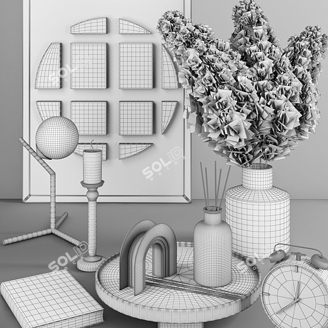 Pampas Plume Decor Set 3D model image 3