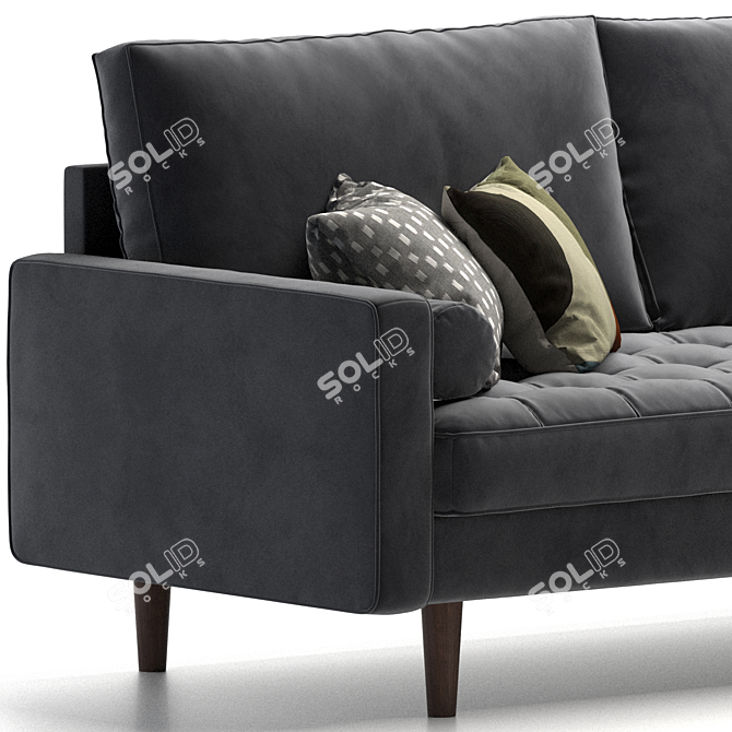 Contemporary Elegance: 72-Inch Velvet Sofa 3D model image 5