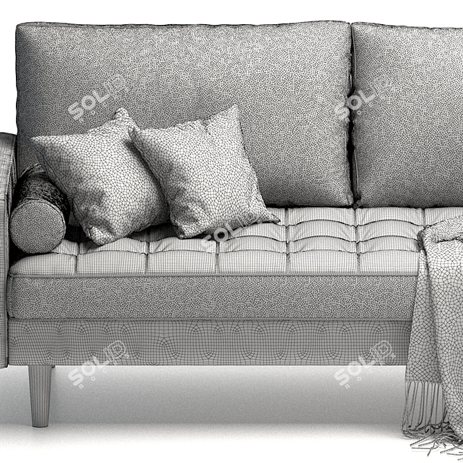 Contemporary Elegance: 72-Inch Velvet Sofa 3D model image 6