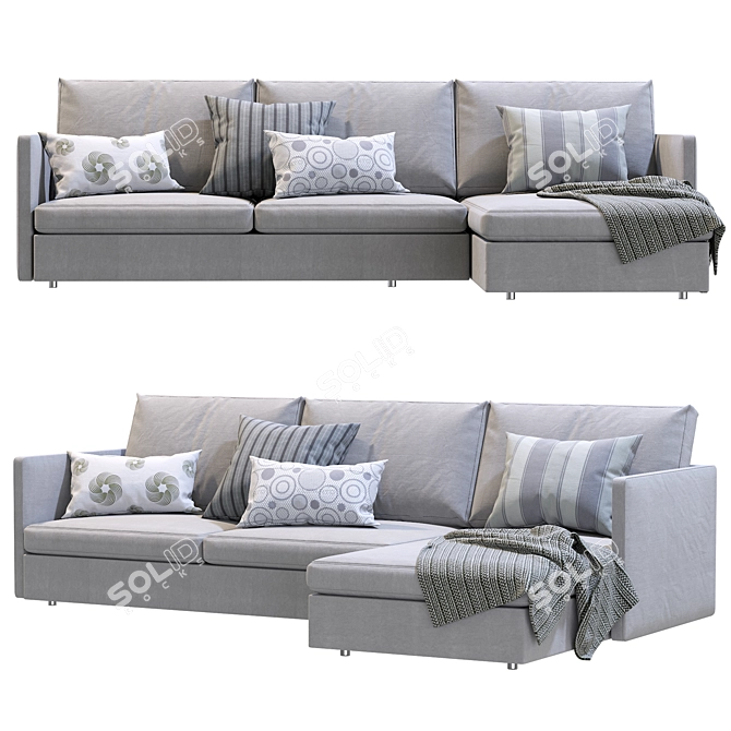 Harris Chaise Sectional: Versatile & Stylish 3D model image 1