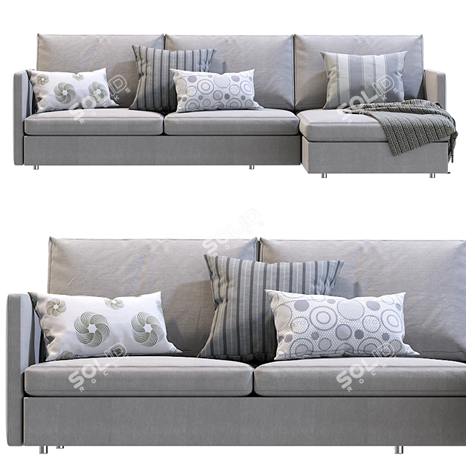 Harris Chaise Sectional: Versatile & Stylish 3D model image 3