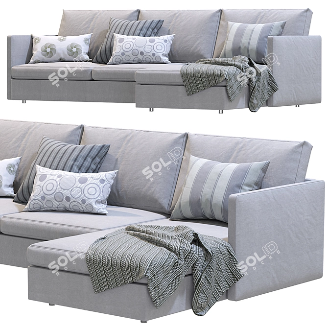 Harris Chaise Sectional: Versatile & Stylish 3D model image 4