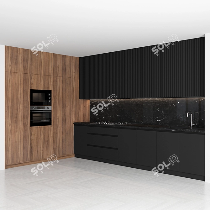 Modern Kitchen: Easy Editable, High-Quality Textures, 3D Max 3D model image 1