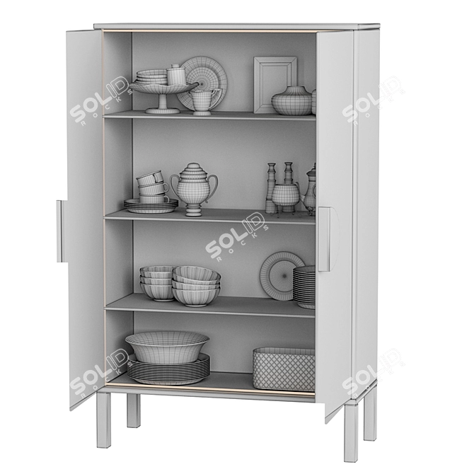 Elegant Dot High Sideboard - 176cm Height 3D model image 11