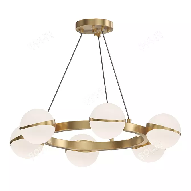 Bronze Glass Pendant Lamp 3D model image 1