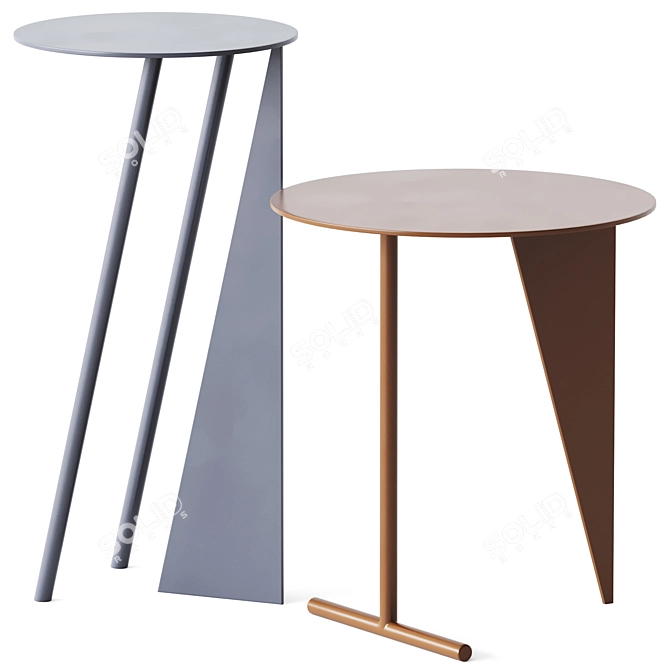 Max Enrich Side Tables: Contemporary Elegance 3D model image 2