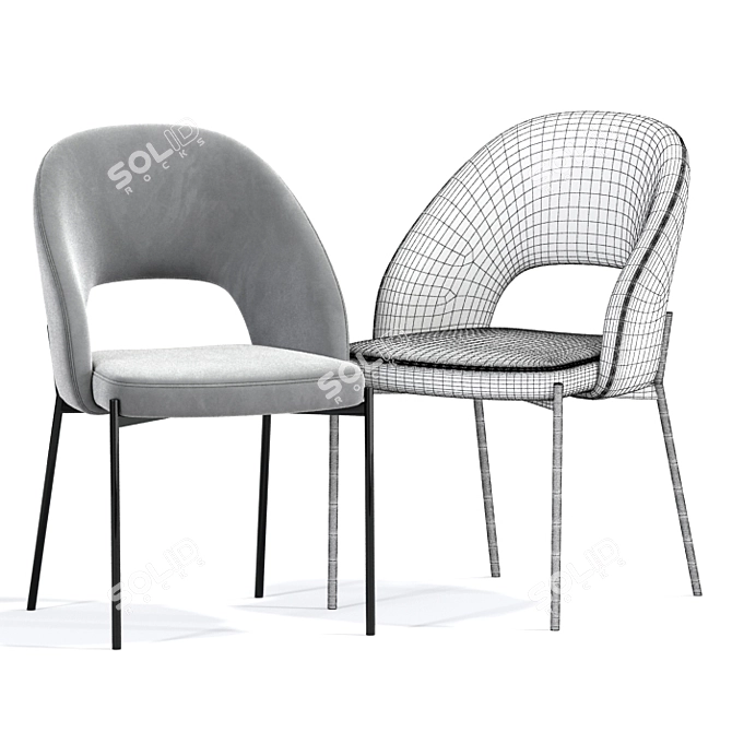 Modern Alice Dining Chair 3D model image 2