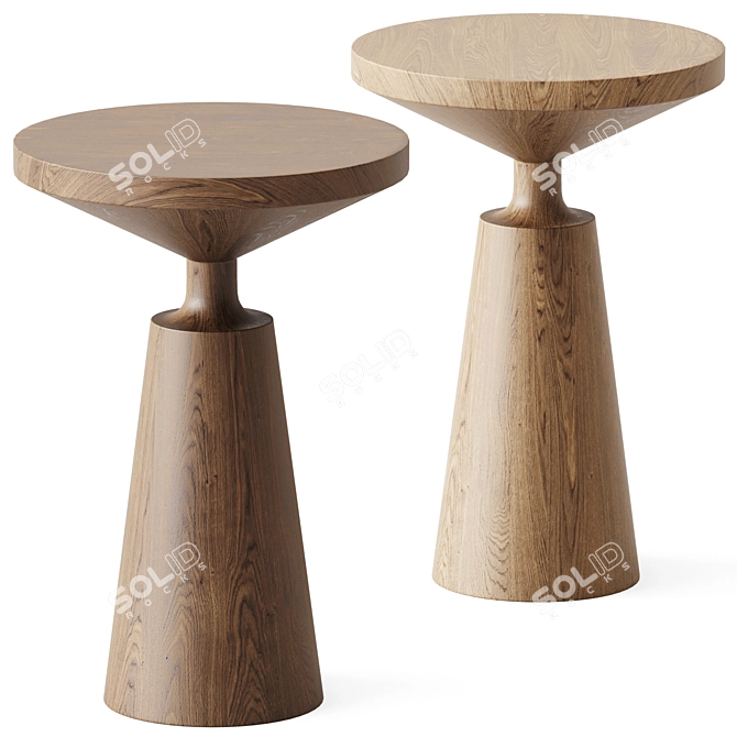 Modern Wooden Nicole Side Table 3D model image 1
