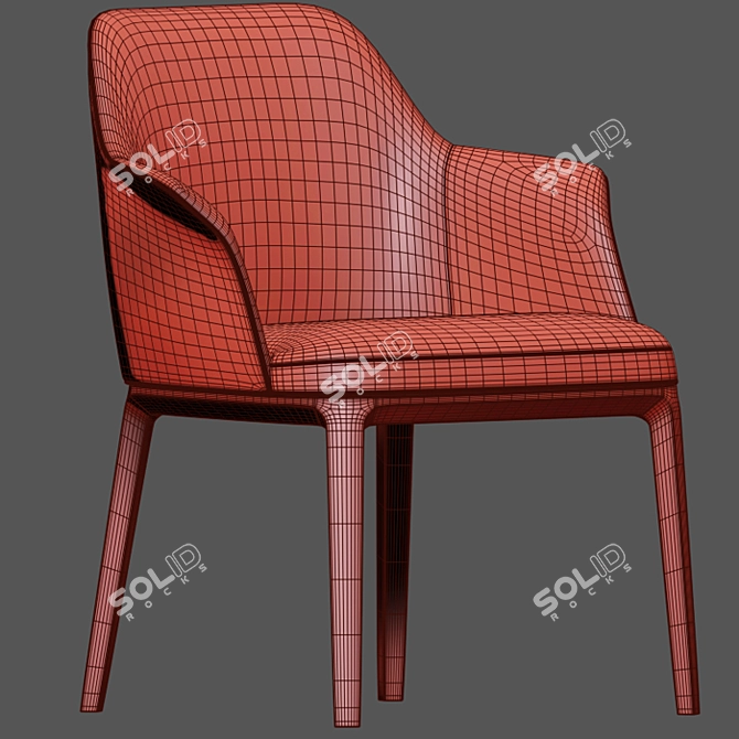 Elegant Poliform Sophie Dining Chair Set 3D model image 4