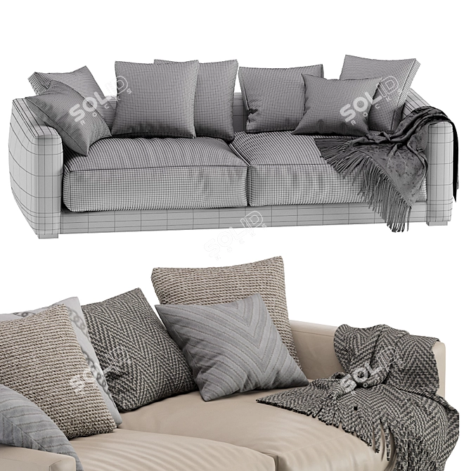 Luxurious Linteloo Mauro Leather Sofa 3D model image 7