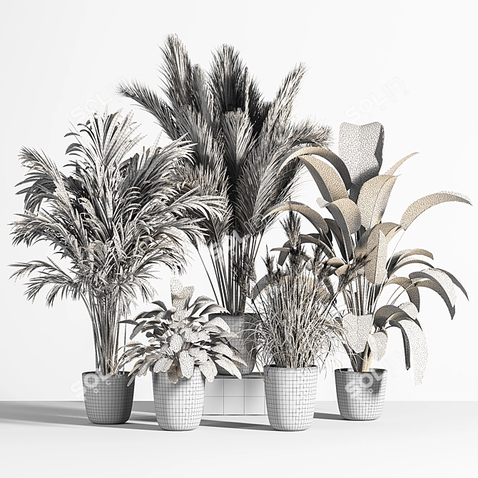 Indoor Oasis: 38 Unique Plant Set 3D model image 6