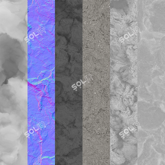 Title: Seamless Rock Cliff Wall Texture 3D model image 2