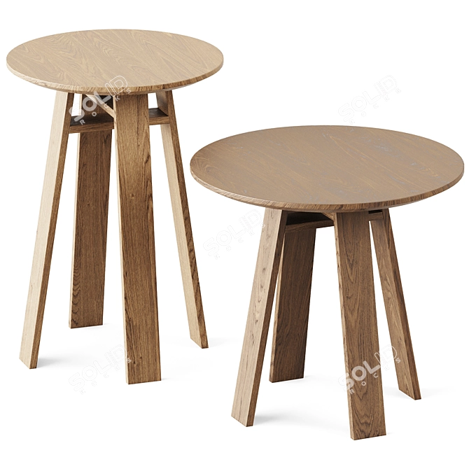 Sleek Wood Coffee Tables 3D model image 1