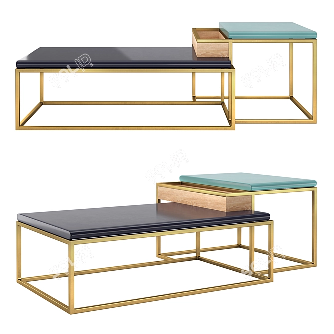 Luxury Parisian Paname Cocktail Table 3D model image 1