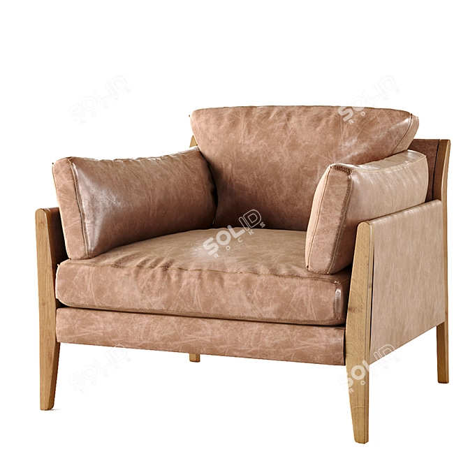 Modern Loffee Armchair: Comfort in Style 3D model image 1