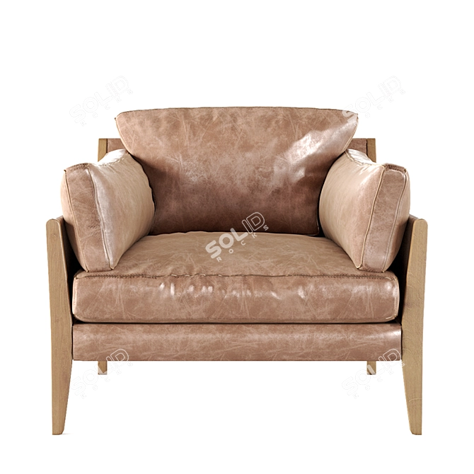 Modern Loffee Armchair: Comfort in Style 3D model image 2