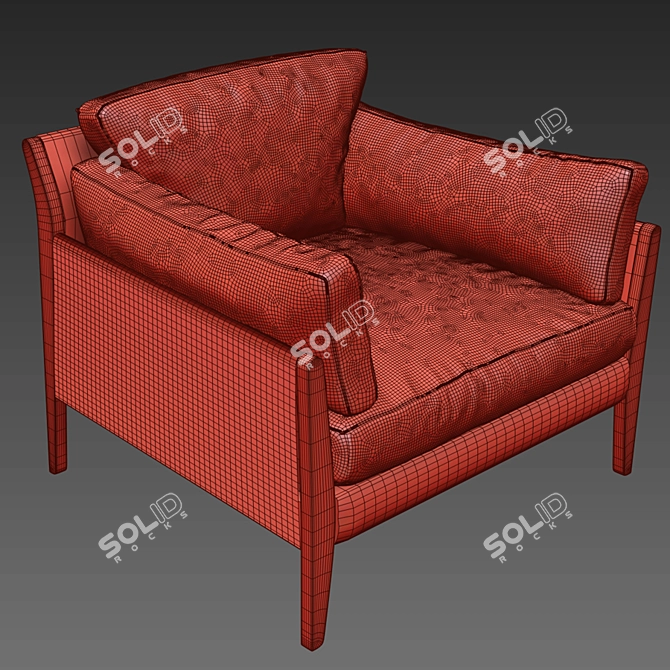 Modern Loffee Armchair: Comfort in Style 3D model image 5