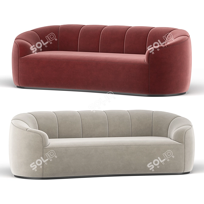 Modern Rouelle Channel Sofa 3D model image 2