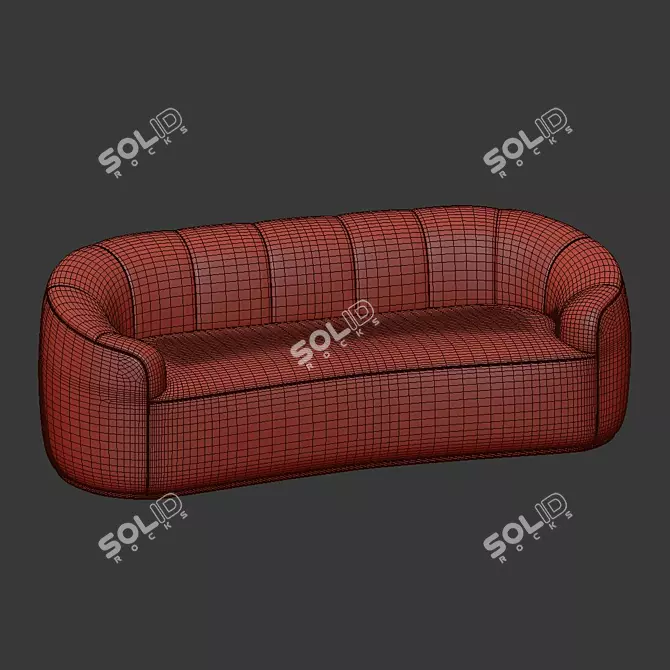 Modern Rouelle Channel Sofa 3D model image 4