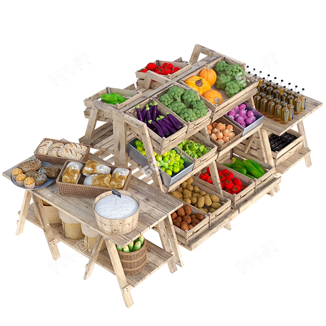 High-Quality 3D Grocery Store 3D model image 1
