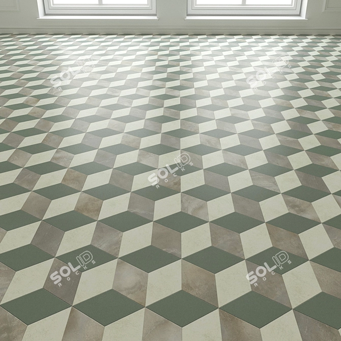 Diamond Cloud Stone Grey Tile 3D model image 3