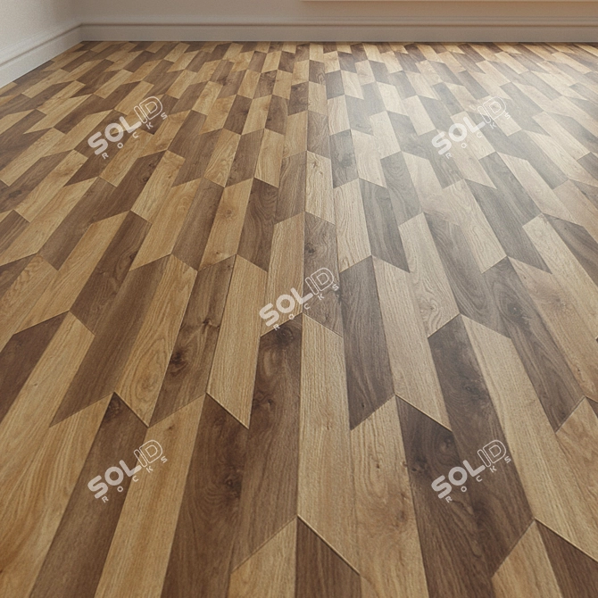 Premium Porcelain Stoneware Tile: Arrow Chevron Drop Sierra Oak 3D model image 1