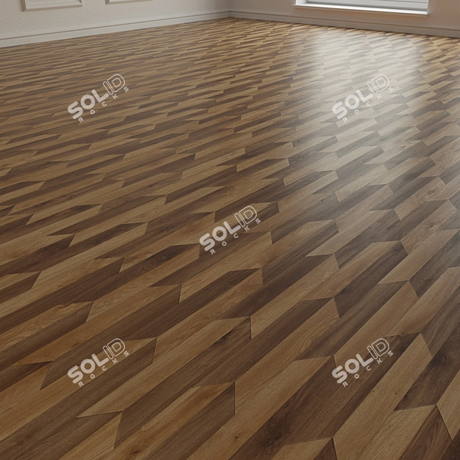 Premium Porcelain Stoneware Tile: Arrow Chevron Drop Sierra Oak 3D model image 2