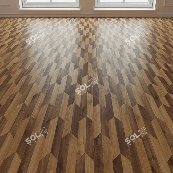 Premium Porcelain Stoneware Tile: Arrow Chevron Drop Sierra Oak 3D model image 3