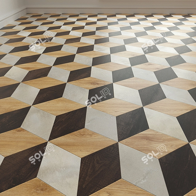 Textured Porcelain Floor Tile 3D model image 1