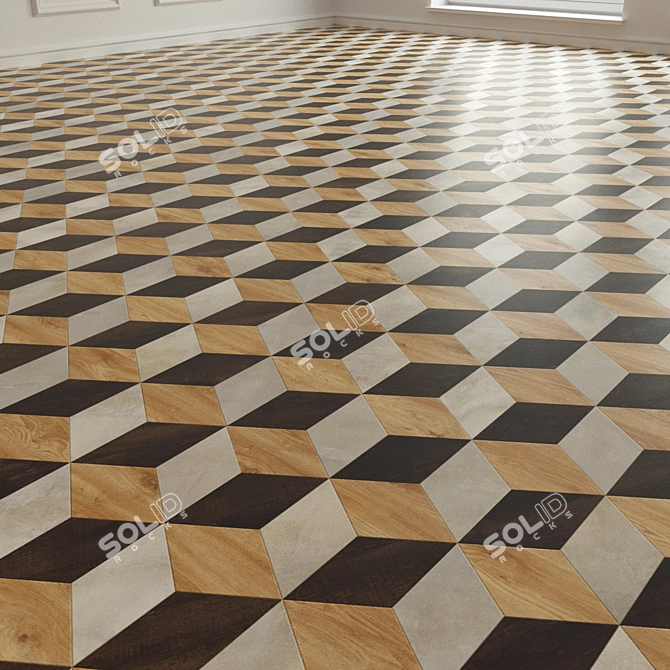 Textured Porcelain Floor Tile 3D model image 2