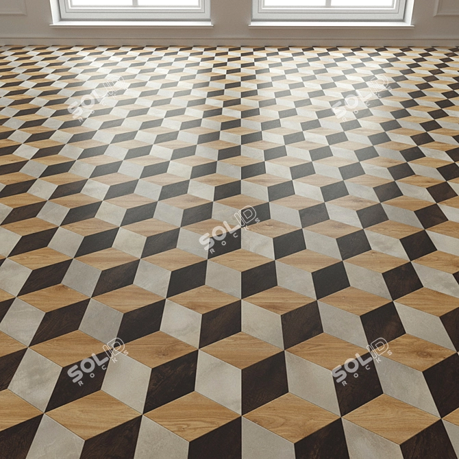 Textured Porcelain Floor Tile 3D model image 3