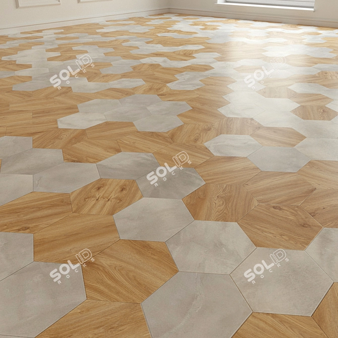 Hexagon Porcelain Tile: Sleek and Modern 3D model image 2