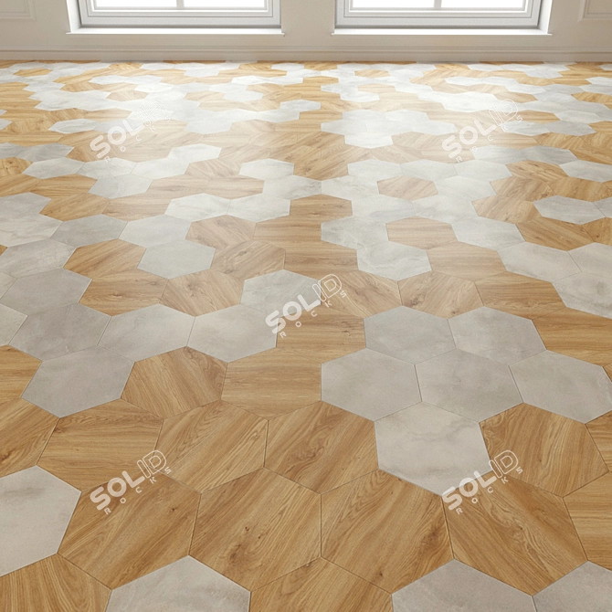 Hexagon Porcelain Tile: Sleek and Modern 3D model image 3