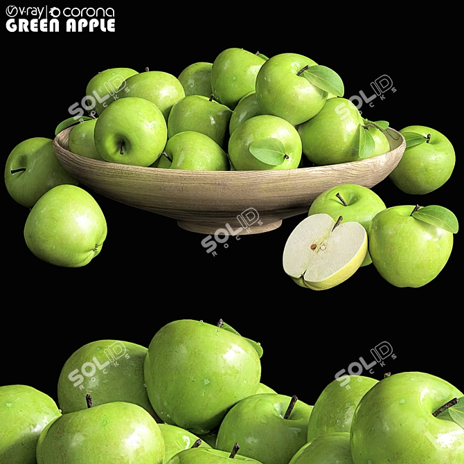 Fresh Green Apple 2015 3D Model 3D model image 1