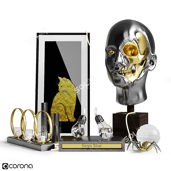 Decorative Collection: Art, Candles, Bust, and More 3D model image 1