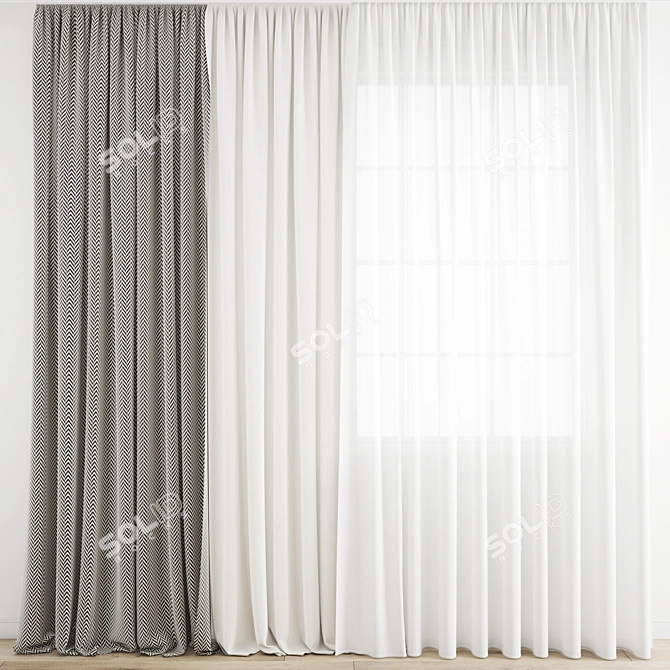 Polygonal Curtain Model - High Quality 3D model image 1