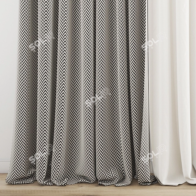 Polygonal Curtain Model - High Quality 3D model image 2