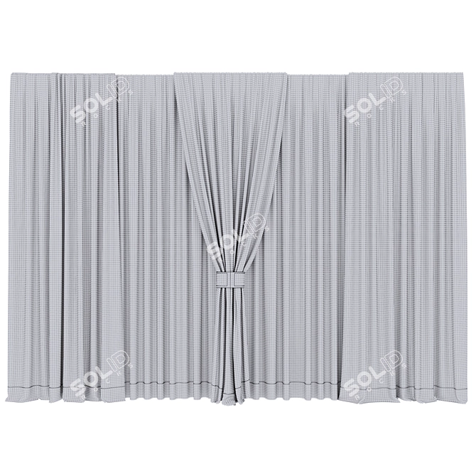 Luxury Velvety Silk Curtains 3D model image 4