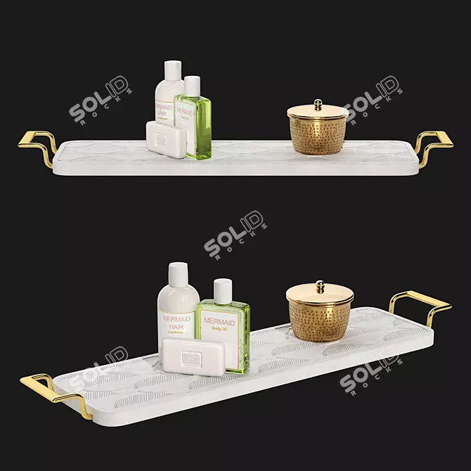 Lotus Bathtub Caddy - Organize Your Bath Essentials Efficiently 3D model image 1